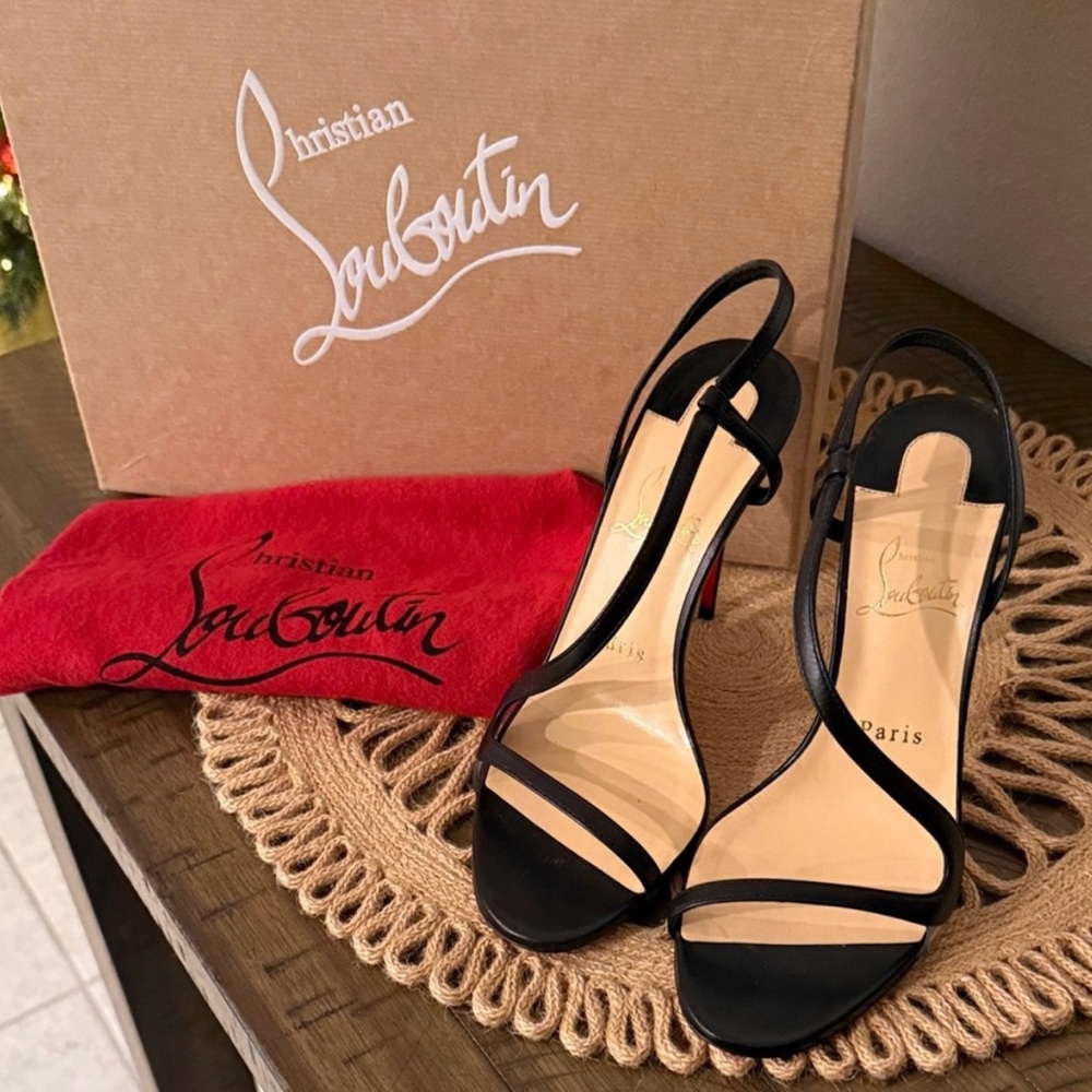 Christian Louboutin Black Strappy Heels